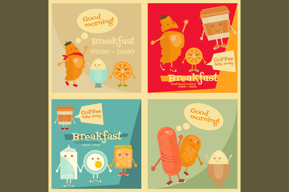 Breakfast Menu, a Food Illustration by ELFIVETROV DESIGN