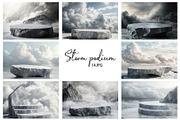 Raw Stone Podium & Stormy Sky, a Business Photo by Nebbia (Thumbnail 1 of 2)