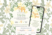 50th Birthday Canva Template, an Invitation Template by Little Creative Scribbles (Thumbnail 1 of 6)