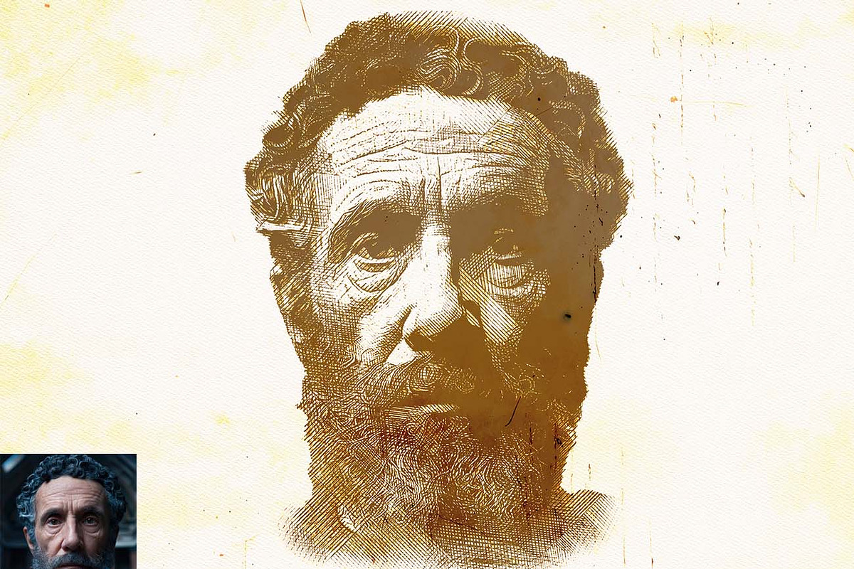Vintage Cross Hatch Etching, an Action Add-On by Studio Retouch (Photo 3 of 11)