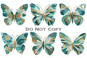 Gold Glitter Butterflies Clipart, an Illustration by Craft Nest (Thumbnail 3 of 7)