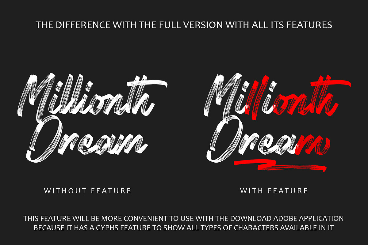 Millionth Dream - Textured Script, a Script Font by Arendxstudio (Photo 2 of 8)