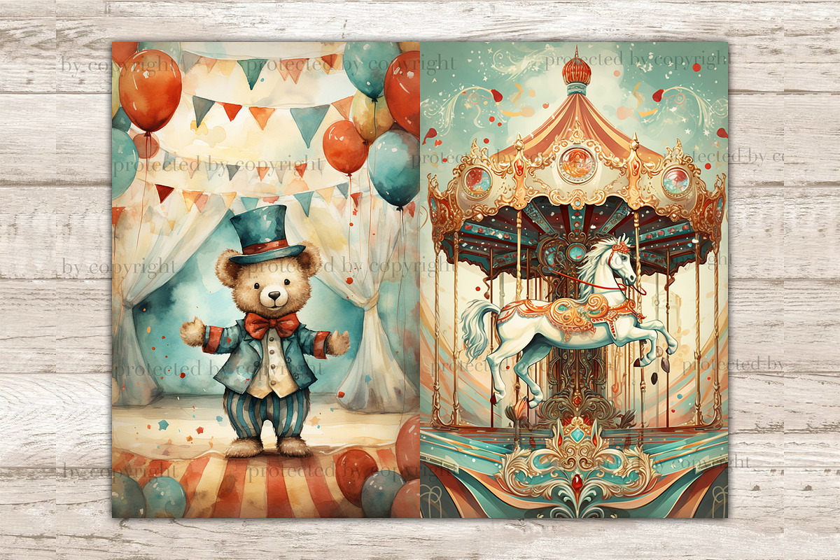 Circus Junk Journal Pages | Vintage, a Person Illustration by GlamArtZhanna (Photo 5 of 10)
