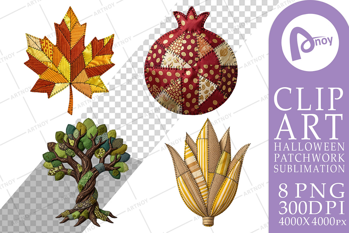 Halloween Patchwork Sublimation, a Seasonal Illustration by Artnoy (Photo 11 of 18)