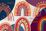 Boho Rainbow Clipart Set, a Decorative Illustration by sundrameda (Thumbnail 3 of 5)