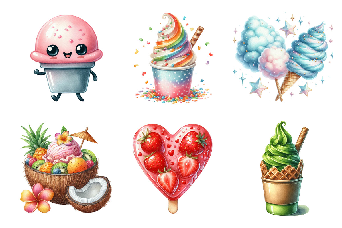 Ice Cream Fun Collection, an Illustration by SinaCreation (Photo 3 of 5)