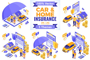 Car Home Insurance Services Concepts, a Finance Illustration by TAlex