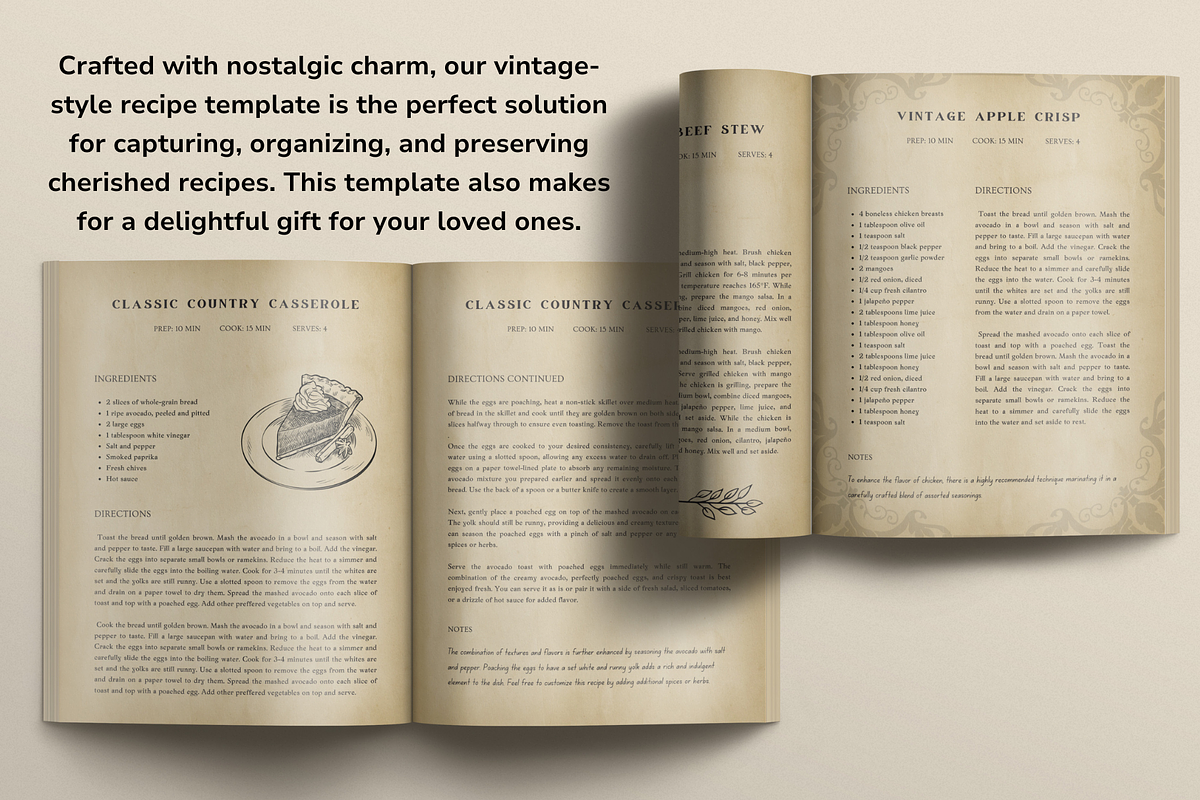 Vintage Recipe Template Canva, a Templates & Theme by OrganizationOasisRo (Photo 8 of 10)