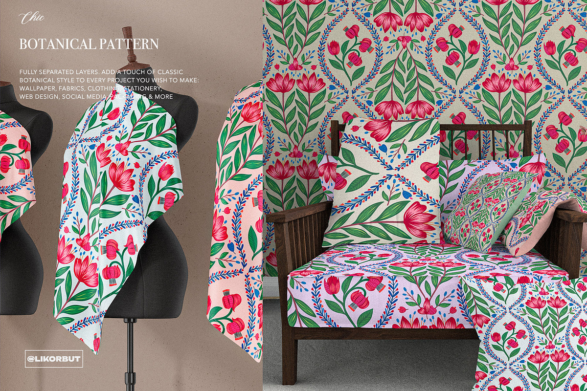 French Chintz Floral Pattern, a Pattern Graphic by likorbut (Photo 7 of 10)