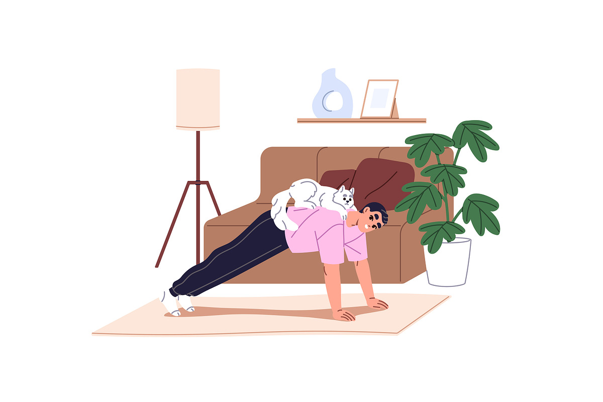 People do sports, home workout set, a Sport Illustration by PaperTrident (Photo 9 of 9)