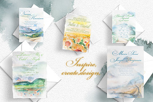 Watercolor Landscapes Clipart Set