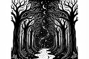 50 Mystical Galaxy Forest Silhouette, a Technology Illustration by Amazin_art (Thumbnail 16 of 34)