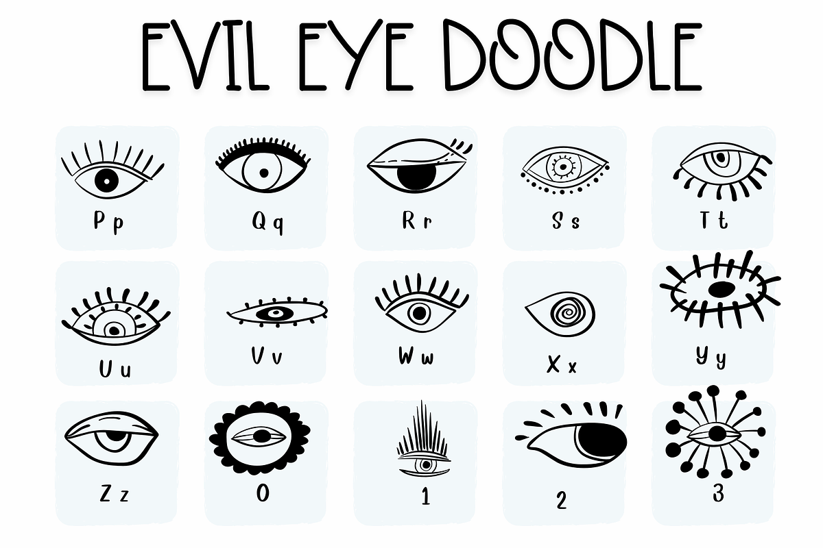 EVIL EYE Doodle | Symbols Fonts preview 3