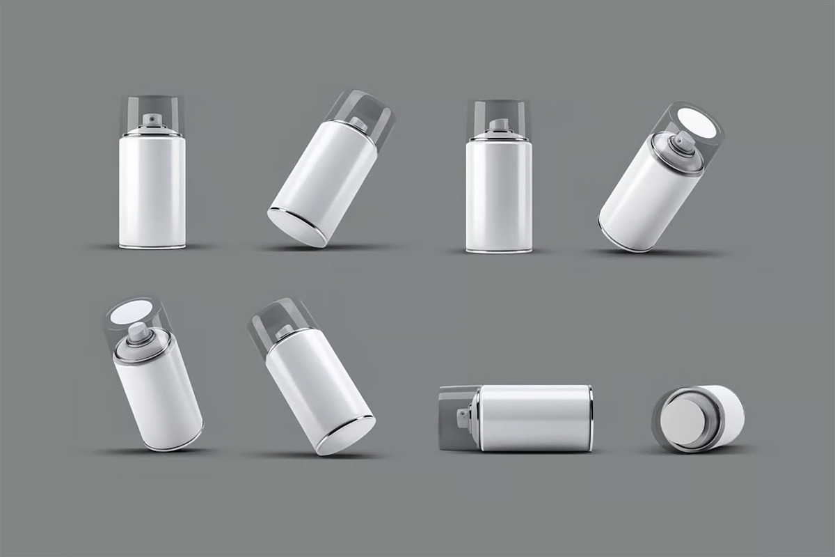 Spray Can Mock-Up, a Product Mockup by DesignRushMarket (Photo 2 of 8)