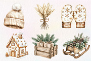Neutral Christmas Clipart Bundle, an Illustration by Dream Creation (Thumbnail 3 of 7)