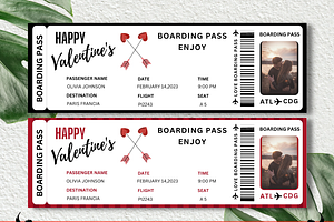 Boarding Pass for Valentine's Day, a Card Template by YasdeyDesigns