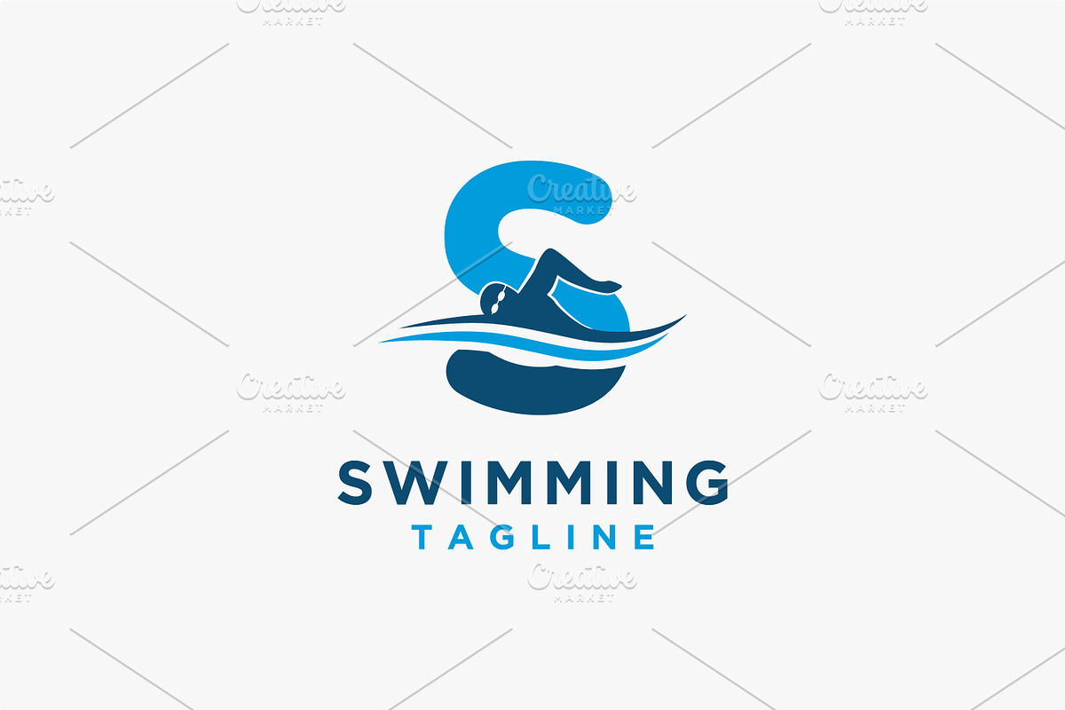 Letter S for swimming logo icon, a Branding & Logo Template by DOMHOUZE