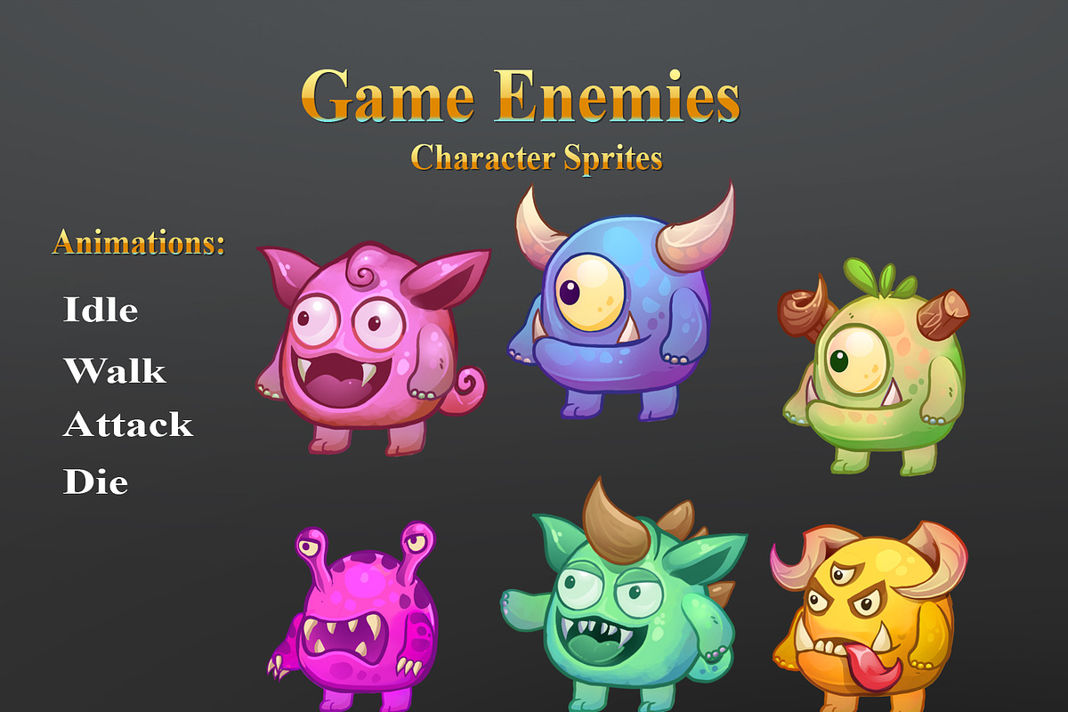 Game  Enemies Character Sprites, an Animal Illustration by DionArtworks (Photo 1 of 2)