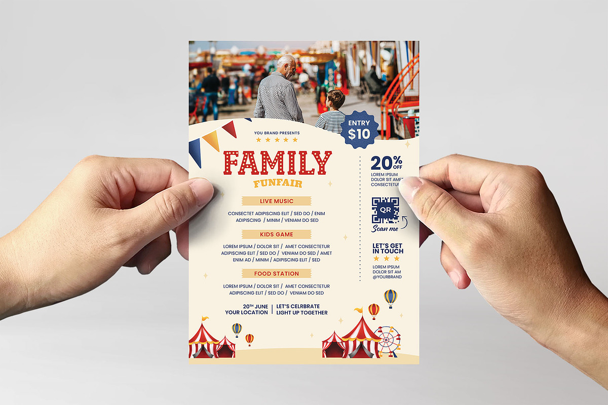 Funfair Flyer Template, a Flyer Template by BrandPacks