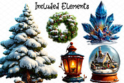 Whimsical Winter Clipart, an Illustration by cherrydesign (Thumbnail 2 of 4)