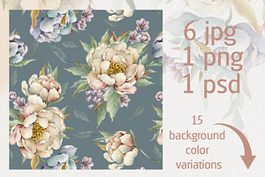 Watercolor Flowers Bloom Set