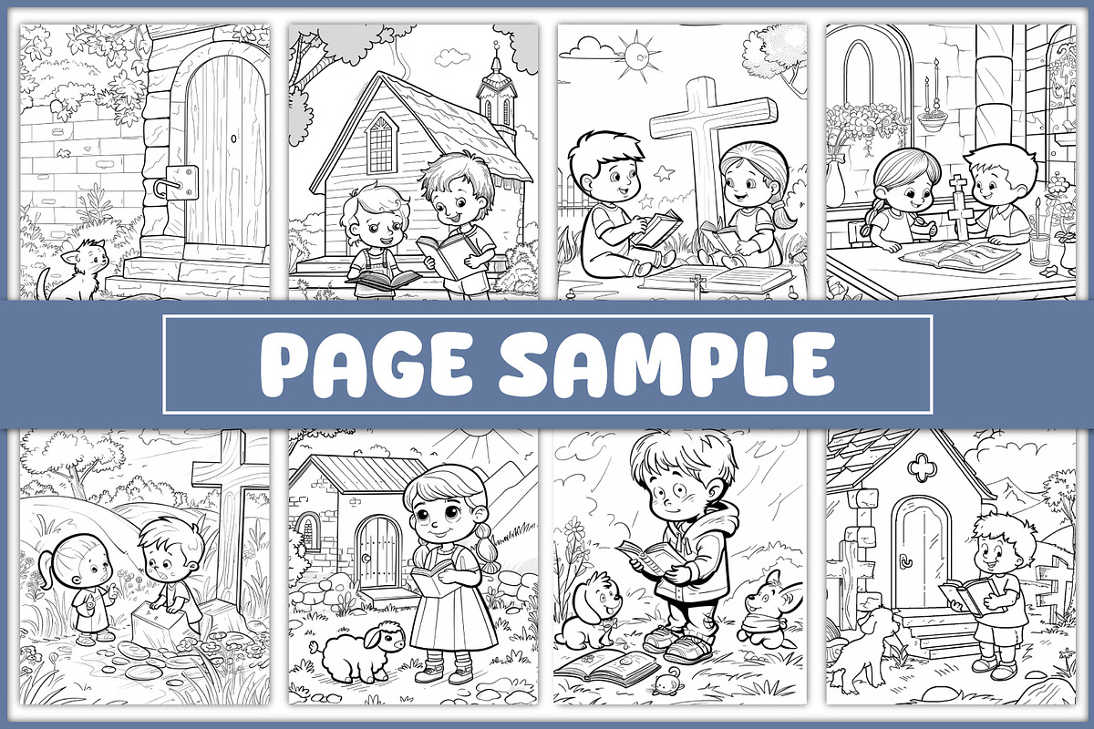 100 Bible Coloring Pages, an Education Illustration by BrightMart (Photo 3 of 3)