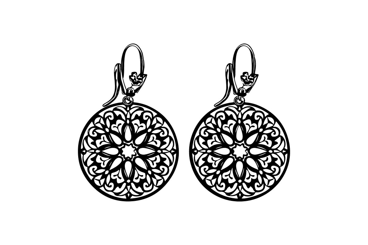 Round Filigree Earrings SVG Set, an Object Graphic by Creativeshirt (Photo 9 of 13)