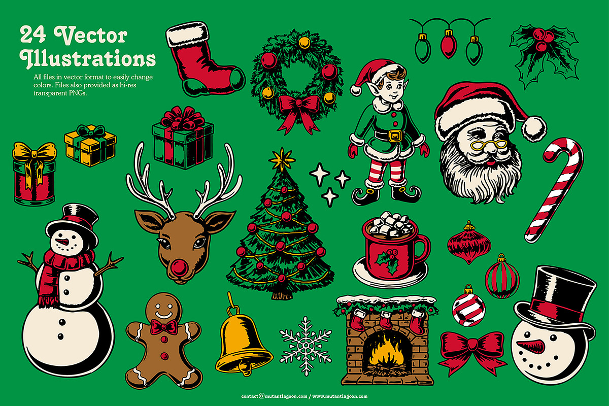 Retro Holiday Illustrations, a Seasonal Illustration by Mutant Lagoon (Photo 2 of 5)