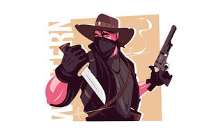 Cowboy With Pistol