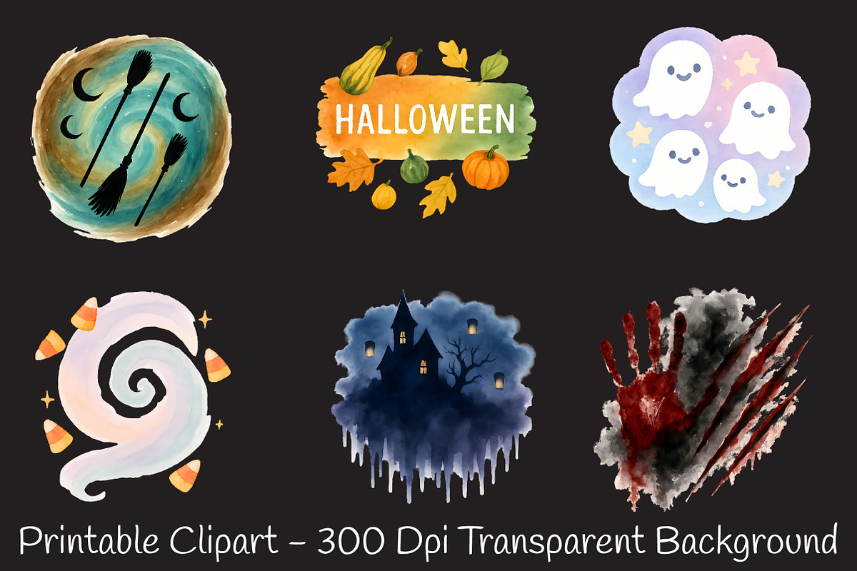 Brushstroke Halloween PNG Clipart, an Illustration by RobertsArt (Photo 4 of 8)