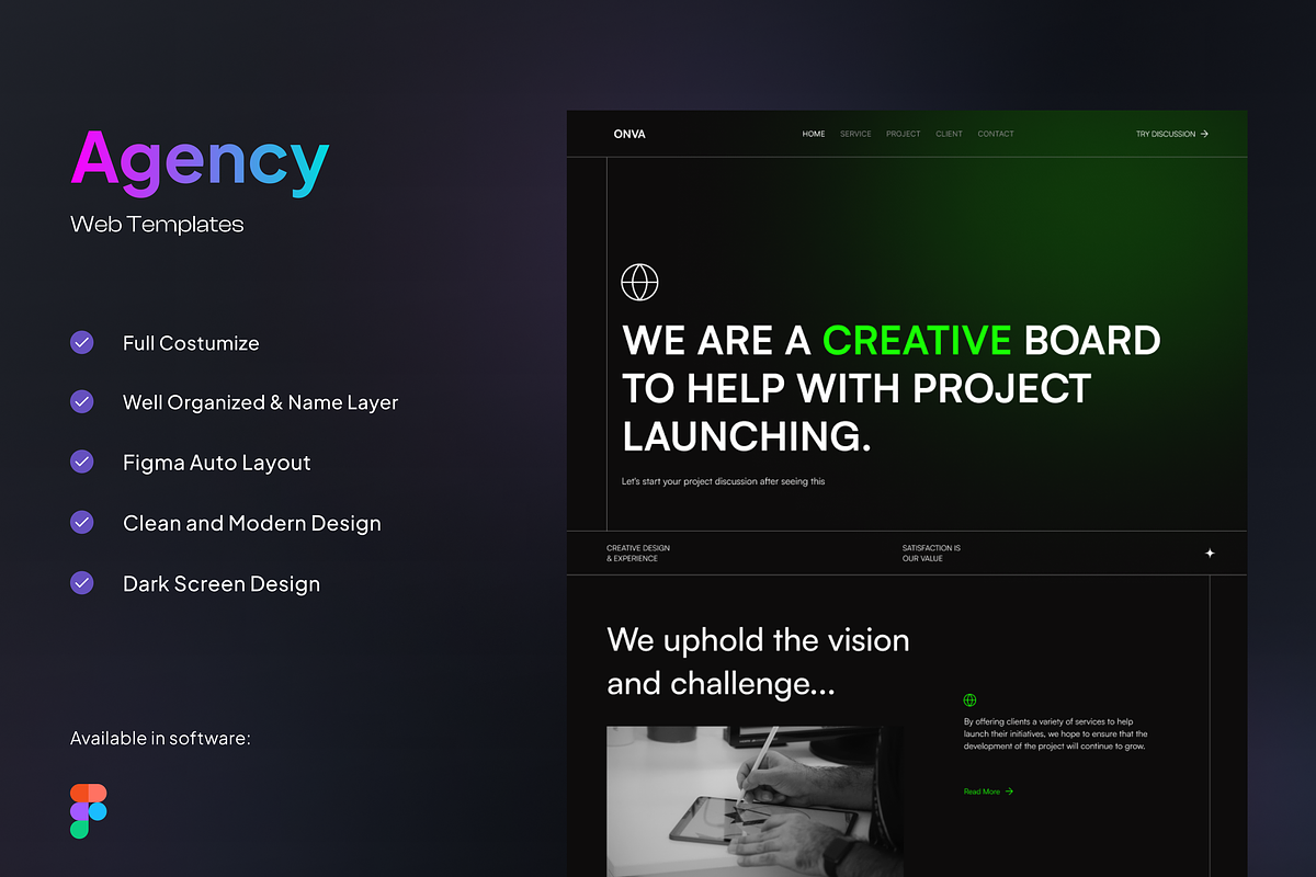 ONVA - Agency Landing Page, a Landing Page Template by SundayWorkTeam (Photo 1 of 3)