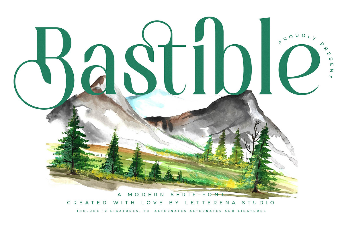 Bastible Modern Serif Font, a Serif Font by Letterena Studios (Photo 1 of 15)