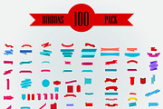 Vector 100 Ribbons Pack, an Object Graphic by GFXZ Designs (Thumbnail 2 of 2)