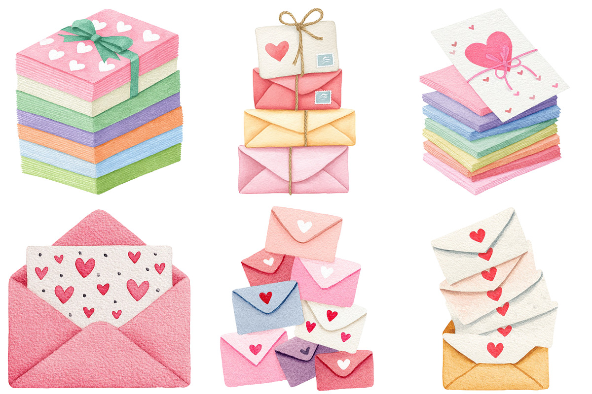 Valentine Mail Collection Clipart, an Illustration by Craft Nest (Photo 3 of 6)