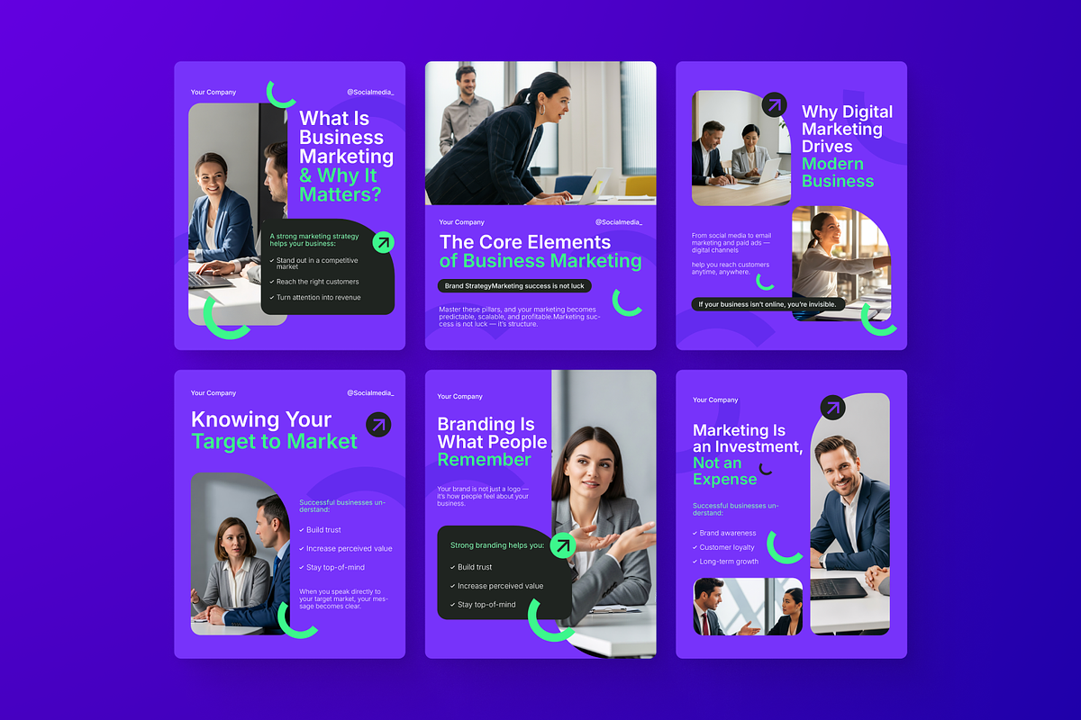 Business Marketing Overview IG Post, a Social Media Template by Annora Studio (Photo 2 of 6)