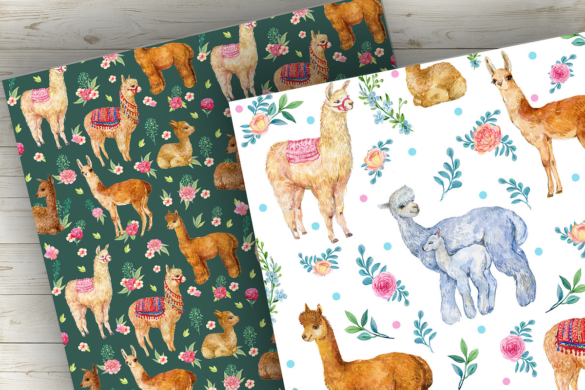 Alpacas and llamas .Seamless pattern, a Pattern Graphic by MitrushovaArt (Photo 5 of 8)