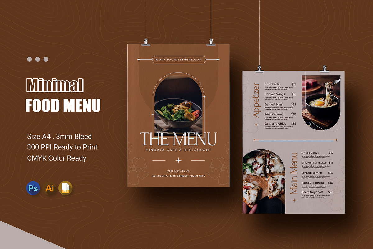 Minimal Menu, a Print Template by Esensifiksi.studio (Photo 1 of 2)