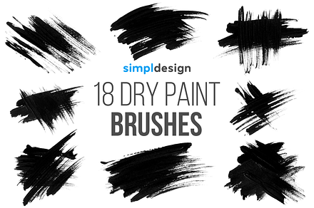 Stamp Dry Paint Brushes, a Brush Add-On by SimplDesign