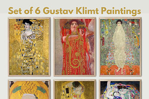 Set Of 6 Gustav Klimt Paintings