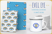Evil Eye Illustrations + Patterns, an Illustration by Youandigraphics (Thumbnail 1 of 13)