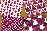 Red Foil Valentine Heart Patterns, a Pattern Graphic by Skritch Studio (Thumbnail 4 of 6)