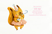 Birthday party. Cute forest animals., an Animal Illustration by babenkoirusa (Thumbnail 3 of 22)
