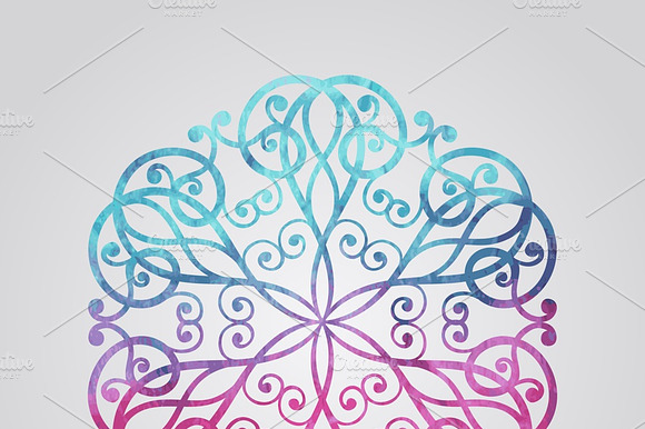 Vector Watercolor Snowflake preview 3