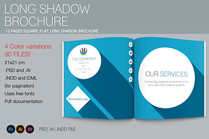 Long Shadow Square Brochure Template