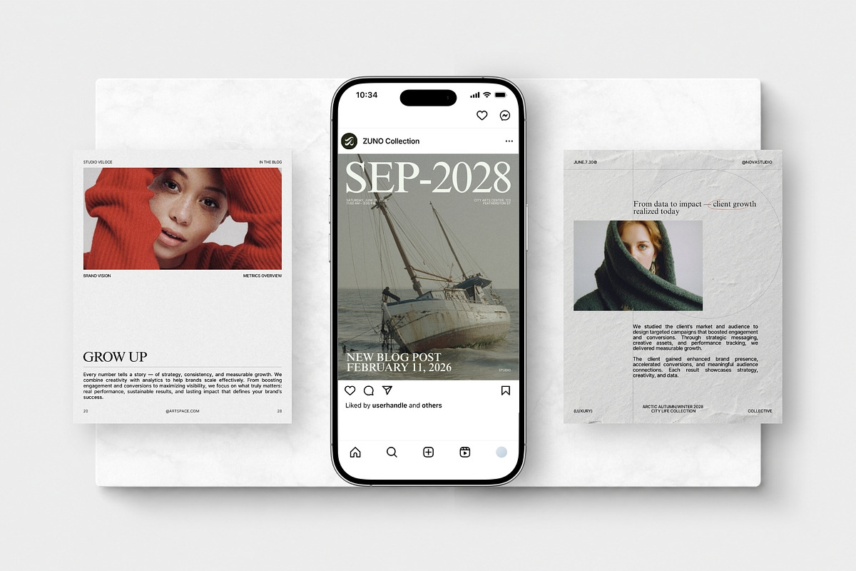 ZUNO | Social Media Kit (I), a Social Media Template by The Aesthetic Studio (Photo 4 of 10)