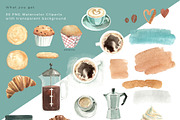 Watercolor Cappuccino & Croissant, a Food Illustration by Kamides (Thumbnail 2 of 5)
