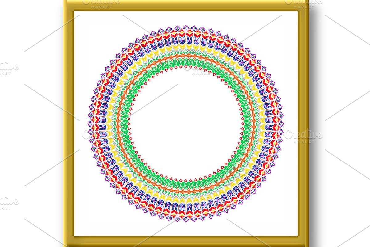 Floral Modern Vector Round Frame, a Texture Graphic by FineArtStudio (Photo 2 of 3)