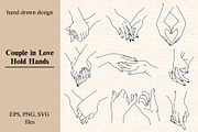 Couple in love hold hands. Line art, an Illustration by Live line (Thumbnail 1 of 5)