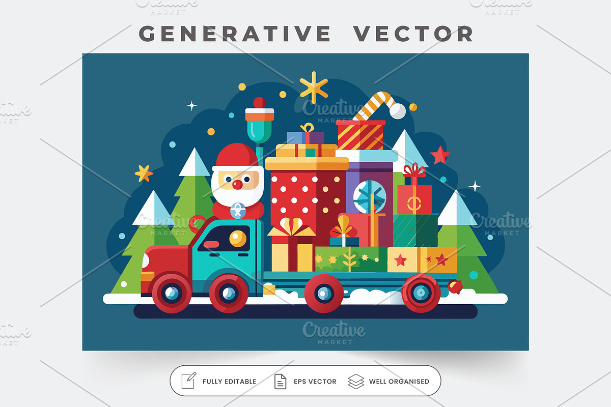 A festive truck loaded with vibrant, a Graphic by Iftikhar Alam