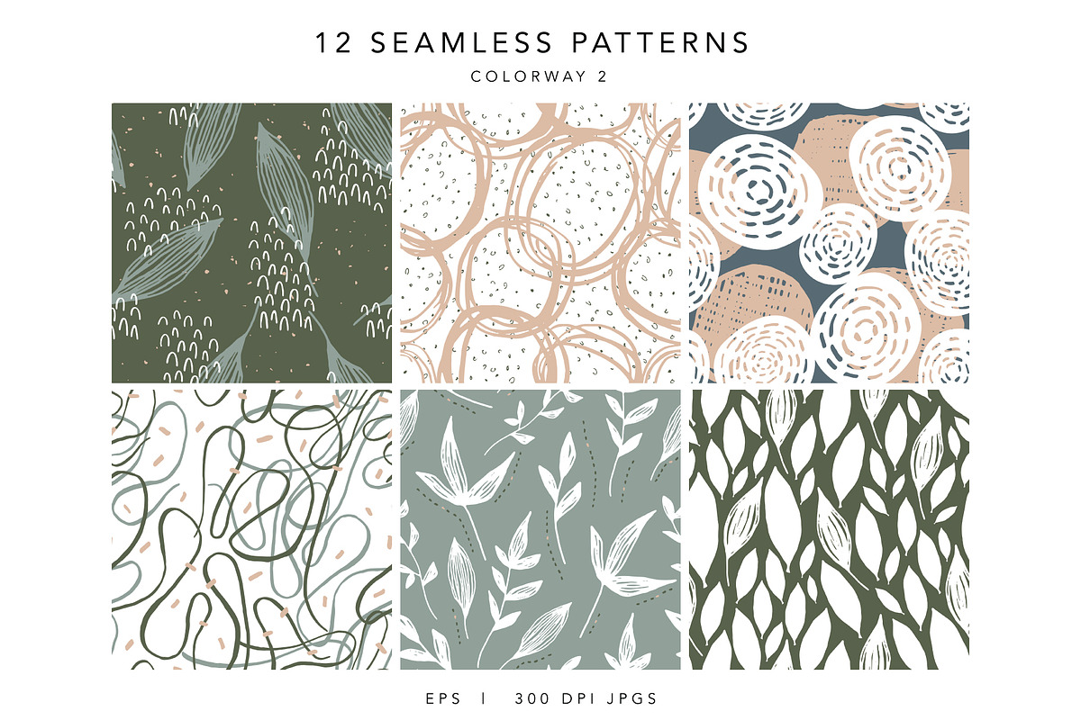 Modern Leaves | Seamless Patterns, a Pattern Graphic by The Collective Studio (Photo 3 of 12)